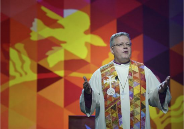 Bishop Christian Alsted preaches on May 12 during the United Methodist General Conference in Portland, Ore. Photo by Paul Jeffrey, UMNS
