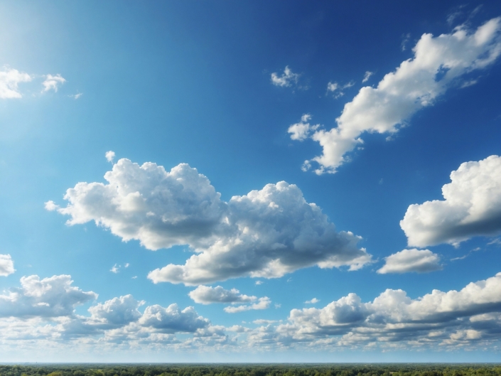 Blå himmel m. skyer